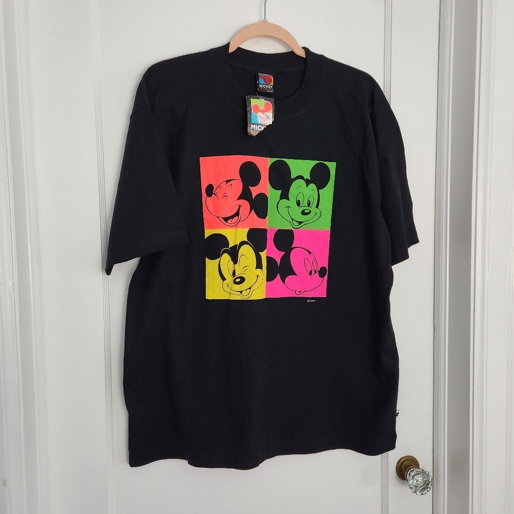 Deadstock Vintage Mickey Unlimited Neon Colourblock Tee Shirt